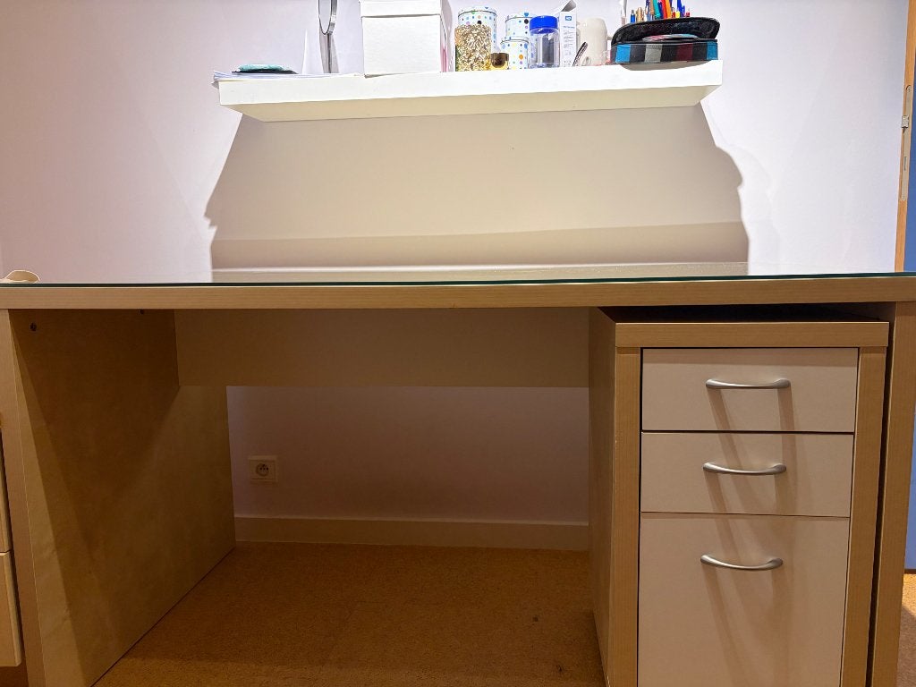 Bureau + ladeblok, Ophalen, Gebruikt