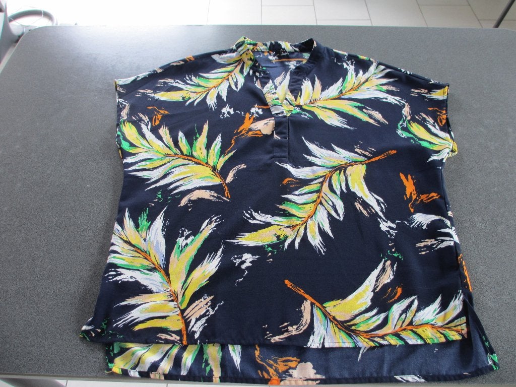 damesblouse met blaadjesmotief, Blauw, Vero Moda, Zo goed als nieuw, Ophalen