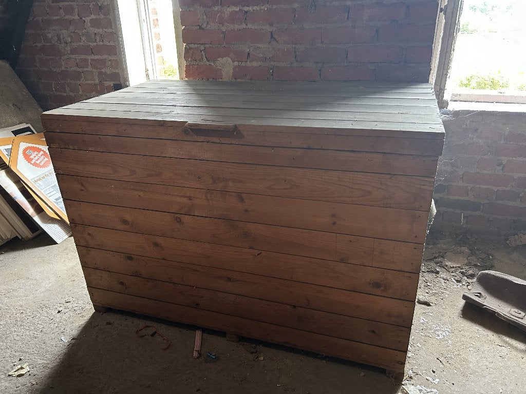 houten opbergkist, Huis en Inrichting, Woonaccessoires | Kisten, Ophalen, Gebruikt, 50 tot 100 cm, 100 tot 125 cm