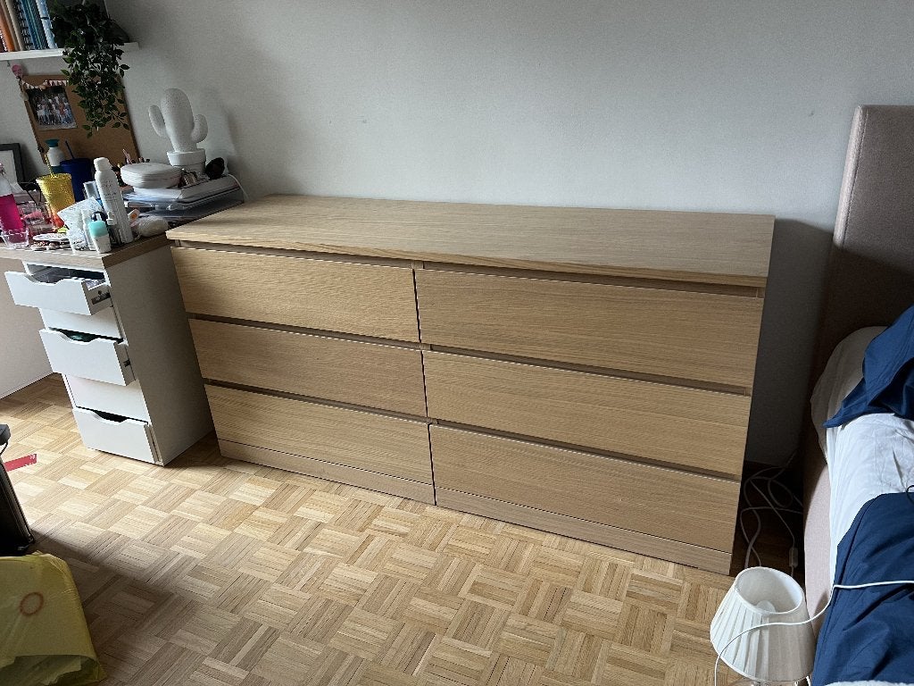 Storlinka - commode Ikea 6 tiroirs chêne, 25 à 50 cm, 5 tiroirs ou plus, Moins de 100 cm, 100 à 150 cm