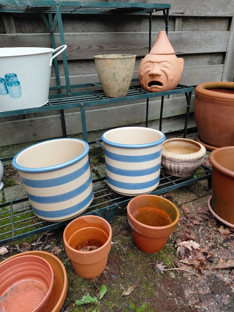 terracotta bloempotten en co, Rond, Zo goed als nieuw, Terracotta, Balkon