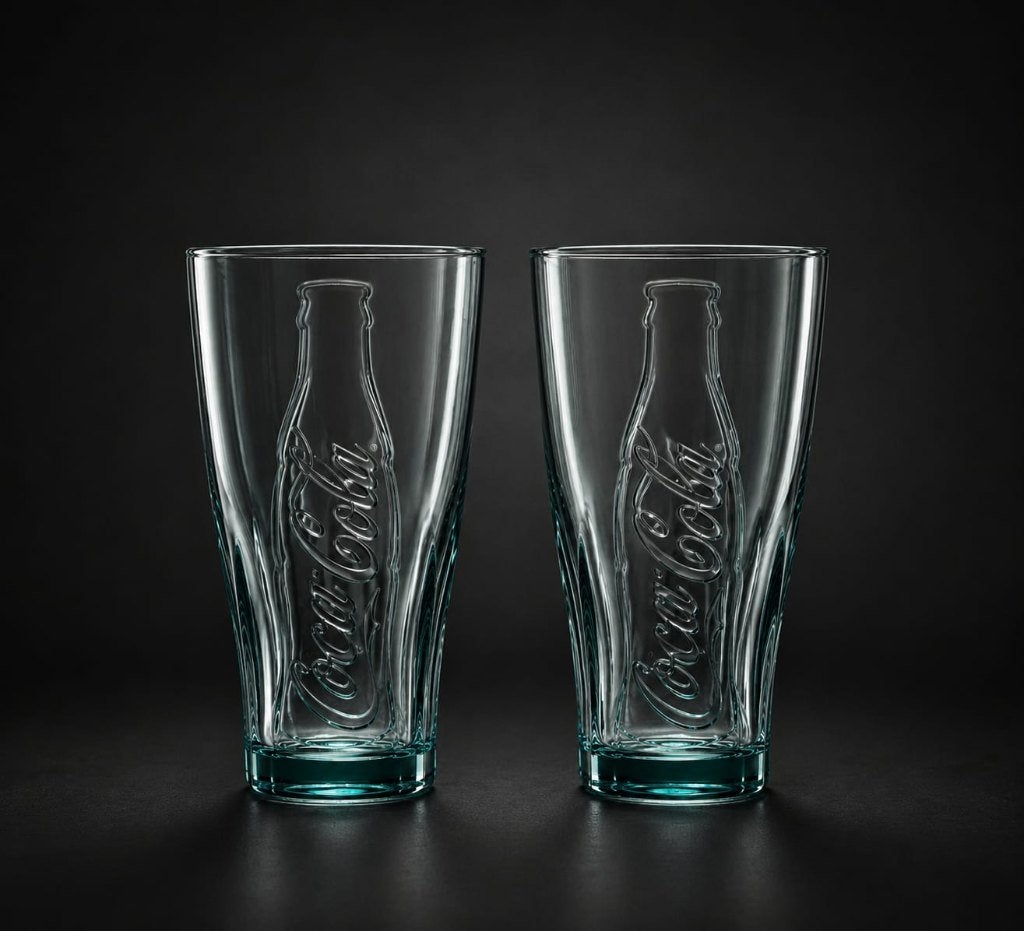 Deux verres Coca-Cola en verre bleu turquoise., Collections, Enlèvement, Neuf, Verre à soda