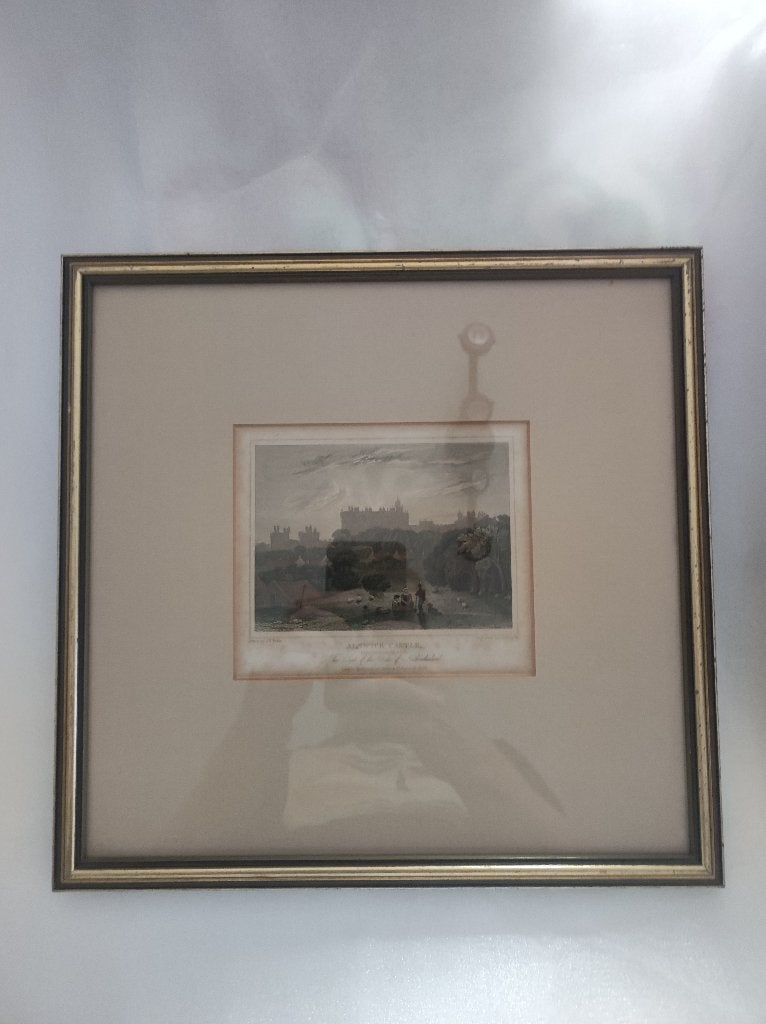 Schitterende oude gravure (1829) — Alnwick Castle, Antiek en Kunst, 1800 - 1899, Architectuur, 35 cm, Ophalen of Verzenden