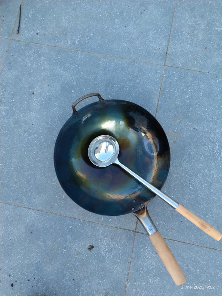 Authentieke stalen wokpan, Huis en Inrichting, Keuken | Potten en Pannen, Ophalen of Verzenden
