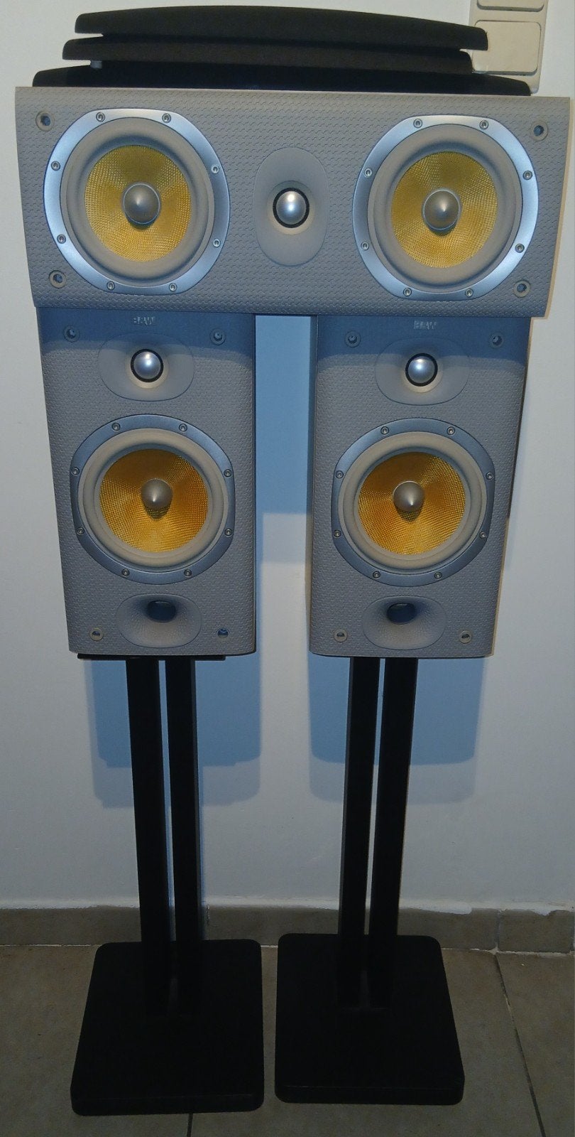 ​B&W DM601 S3 (Matching Pair) + LCR 60 S3 Center+ B&W stands, Enlèvement, Haut-parleur central