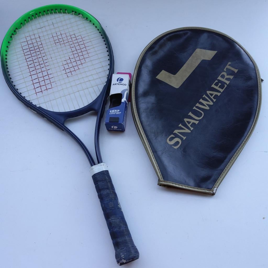 Tennisracket + nieuw (handgreep)bandje + hoes., Enlèvement, Utilisé, Raquette