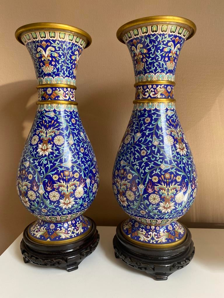 Set chinese cloisonne vazen, Antiek en Kunst, Ophalen