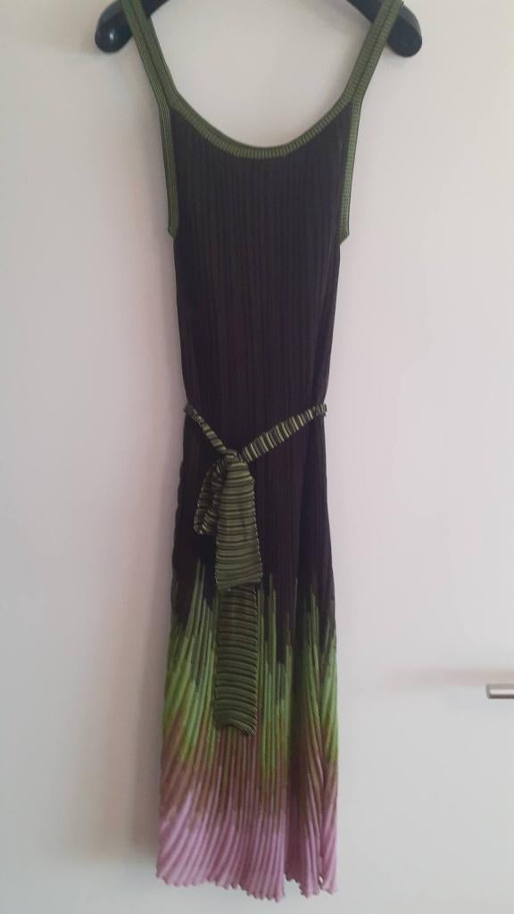 Missoni Ombré Gradient Plissé Dress - IT42/EU38, Kleding | Dames, Jurken, Zo goed als nieuw, Maat 38/40 (M), Bruin, Onder de knie