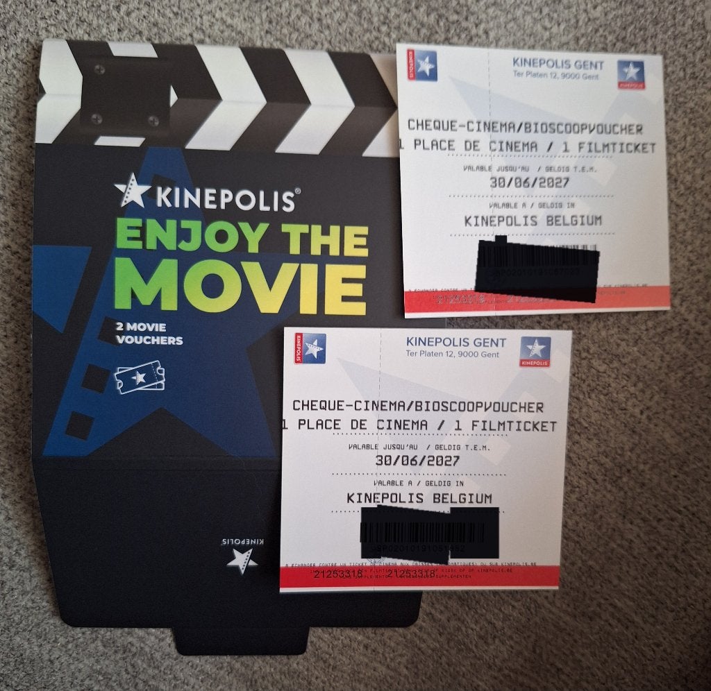 2 Kinepolis tickets, Tickets & Billets, Deux personnes, Billet gratuit pour tous les films