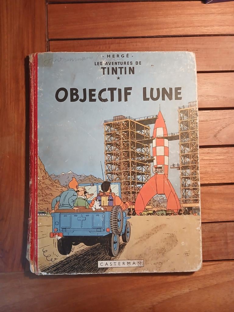BD Tintin Objectif Lune E.O de 1953, Enlèvement ou Envoi, Une BD, Utilisé, HERGE