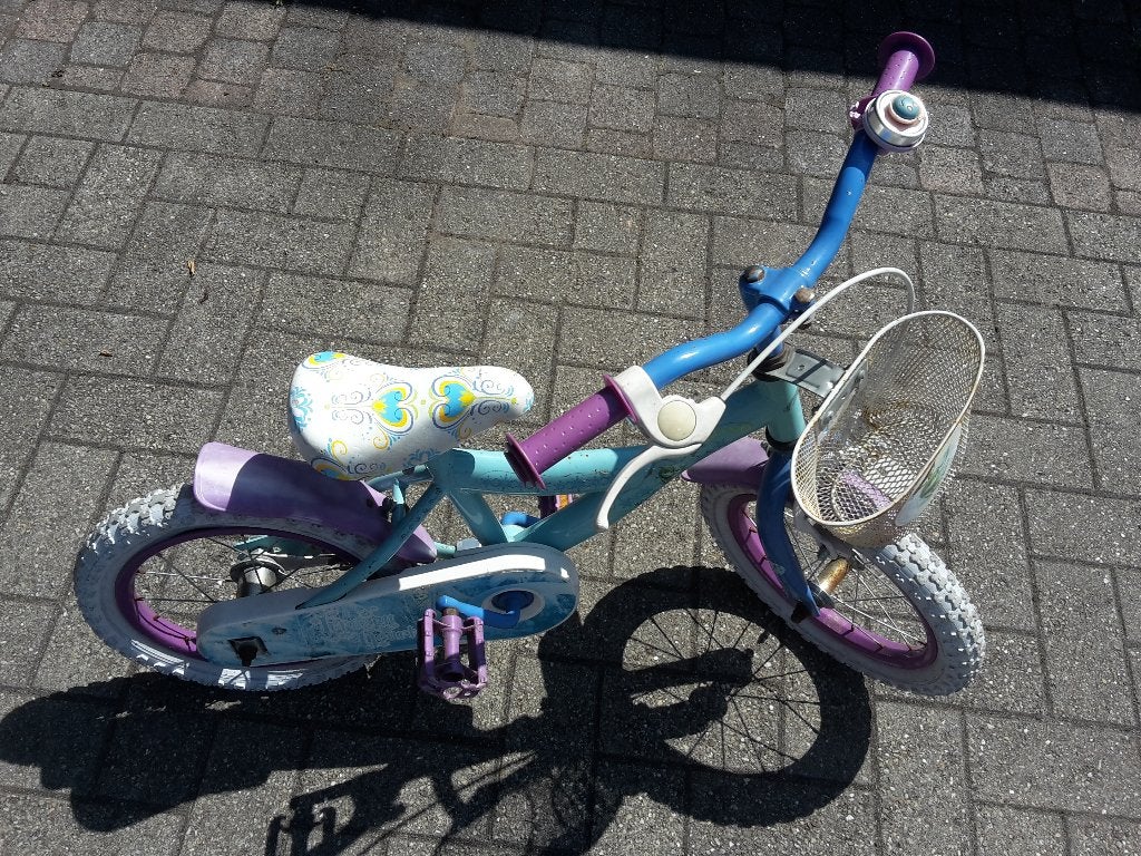 Kinderfiets Frozen, 14 inch, met opknapwerk aan, Enlèvement, Utilisé, Moins de 16 pouces