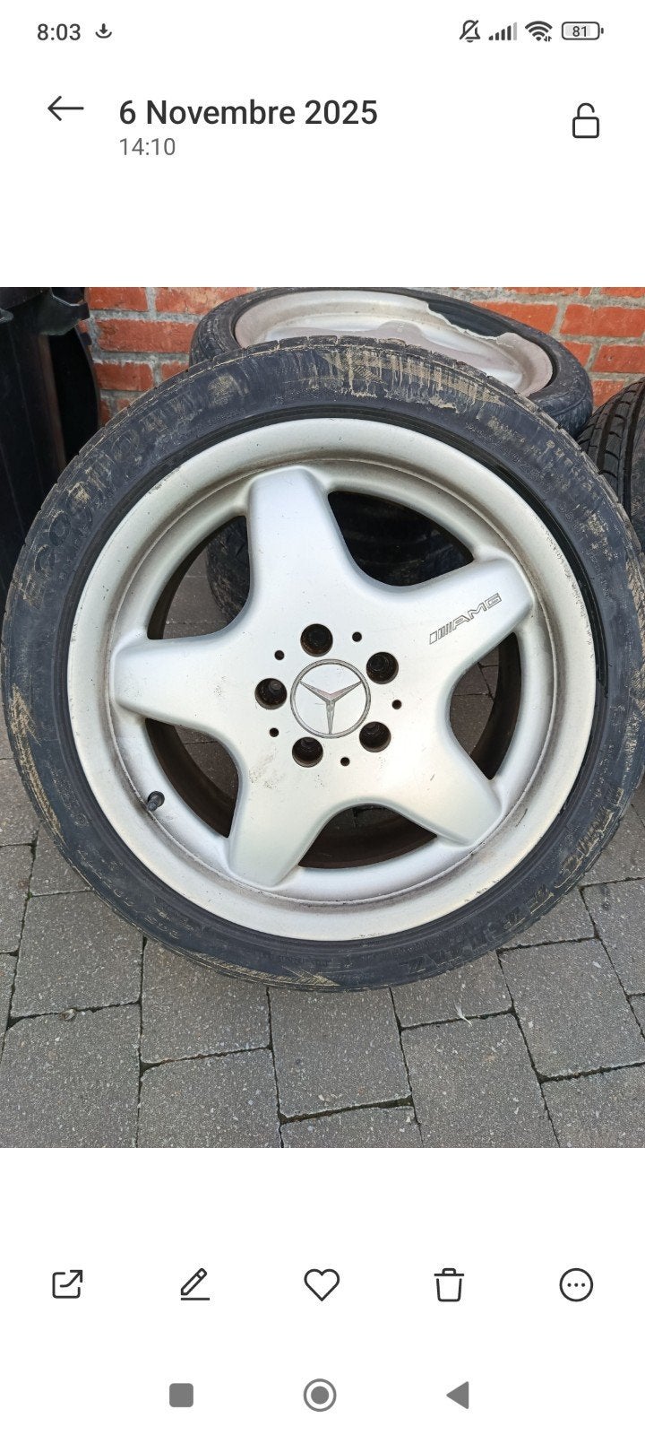 2 jantes Mercedes AMG 17 ", Autos : Pièces & Accessoires, Pneus & Jantes, Jante(s)