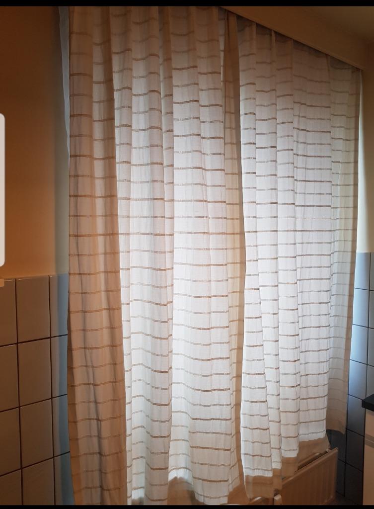 Rideaux écru 1,60 m x 2,05 m, Maison & Meubles, Enlèvement, Utilisé, Crème