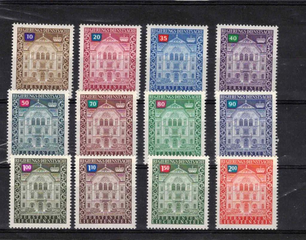 postzegels belgie ,lichtenstein nrs 57/68 dienstzegels xx, Verzenden, Orginele gom, Zonder stempel, Postfris