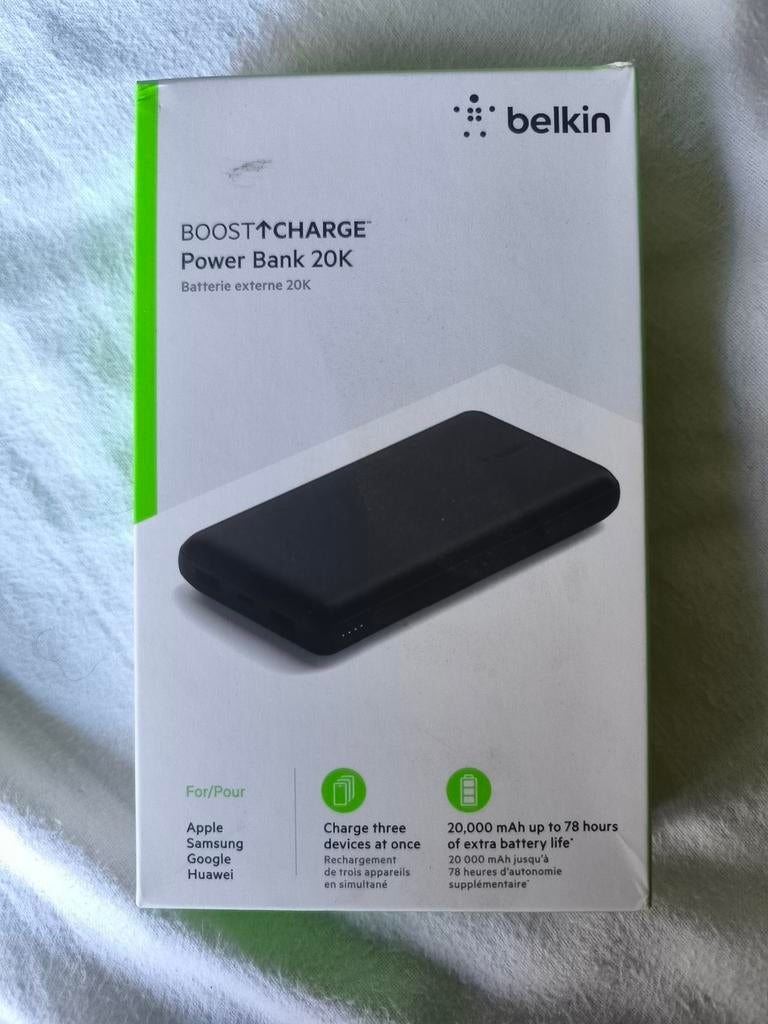 Powerbank belkin 20.000 mah ongeopend (nieuw), Télécoms, Téléphonie mobile | Chargeurs pour téléphone, Enlèvement, Neuf, Autres marques