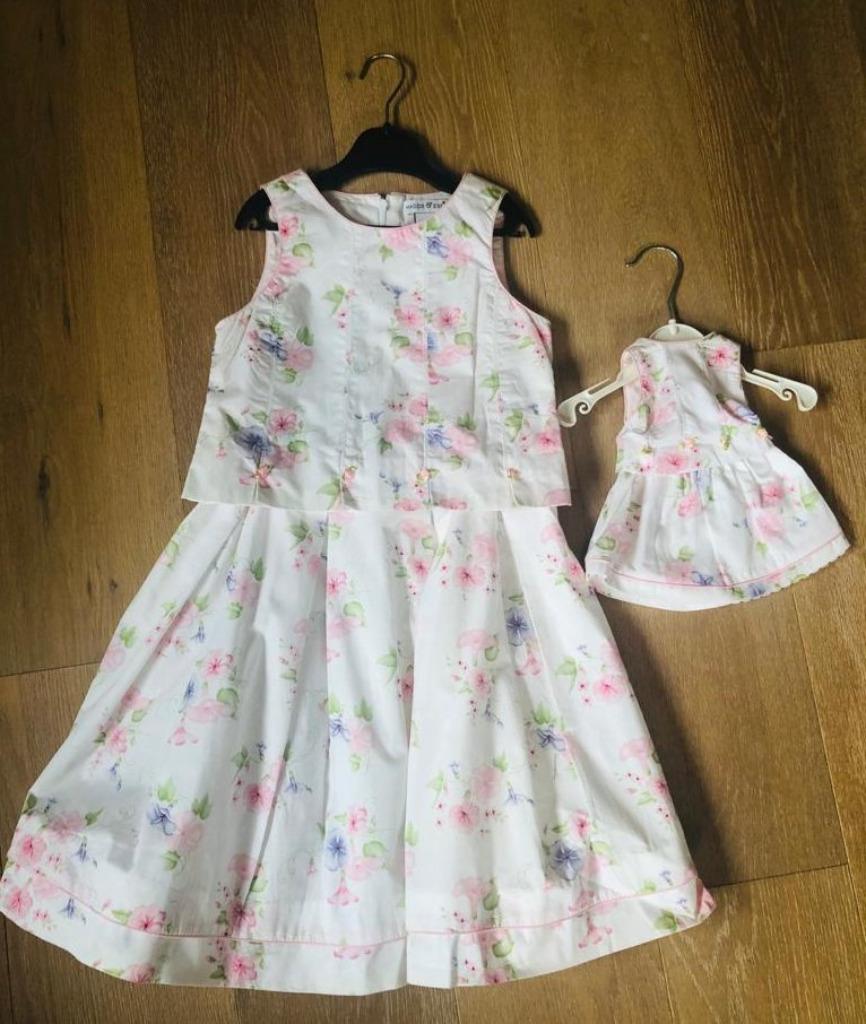 Ensemble Haut et Jupe Fleuris Fille 6 ANS avec robe poupée, Enlèvement ou Envoi, Neuf, Fille