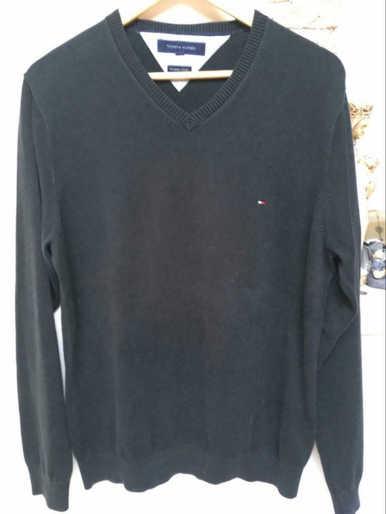 Donker blauwe trui Tommy hilfiger, Enlèvement ou Envoi, Taille 52/54 (L)