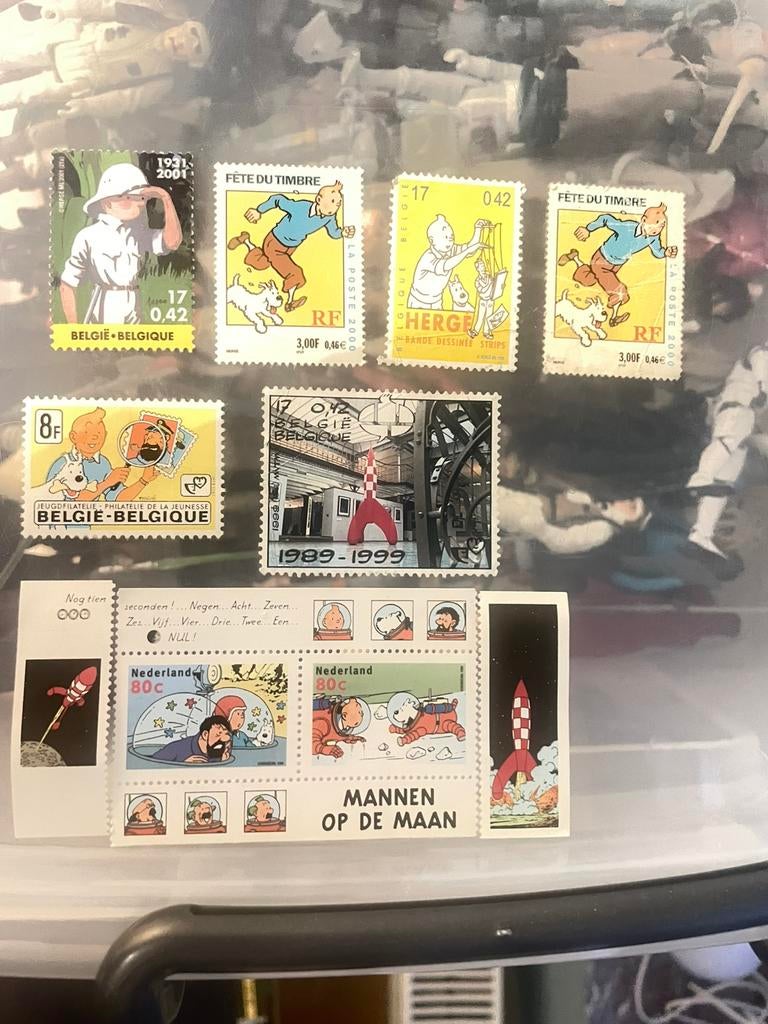 série de timbres, Tintin, Timbres & Monnaies, Enlèvement ou Envoi, Non oblitéré
