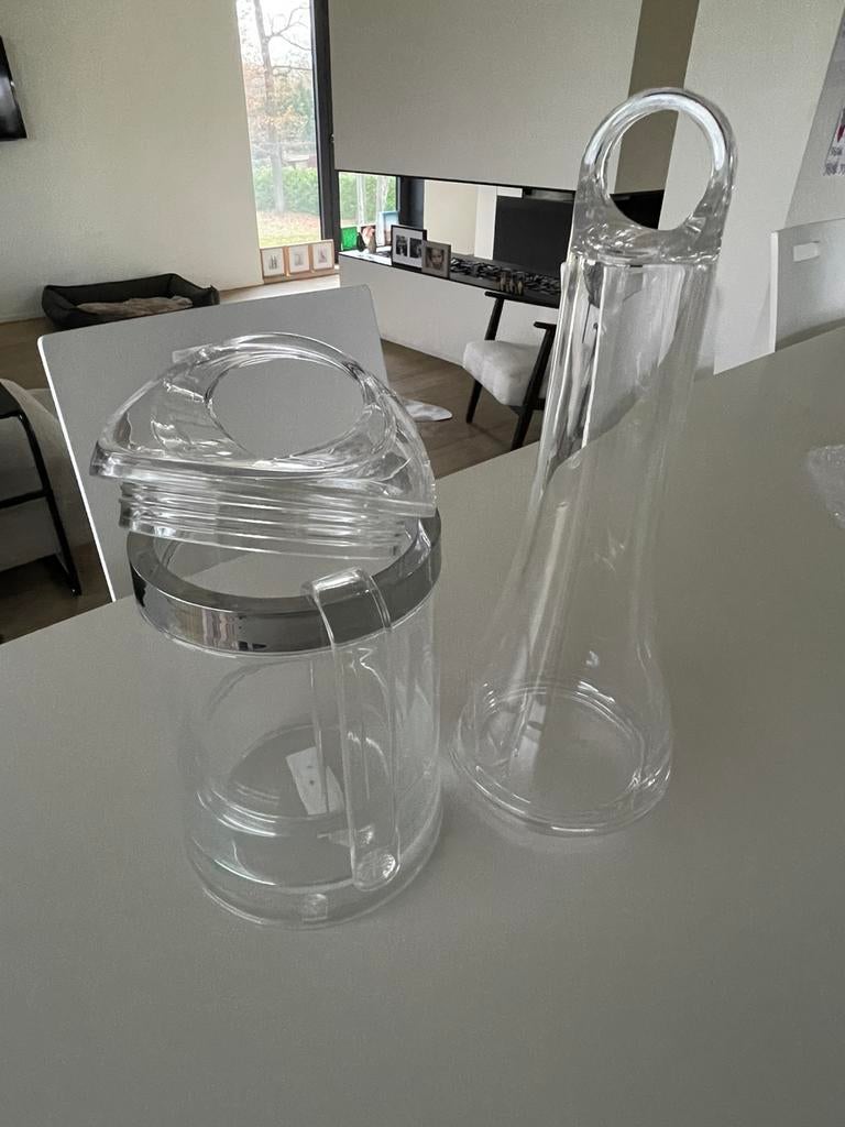 Champagnekoeler + ijsemmer + tang + Champagneglazen (5stuks), Enlèvement, Utilisé