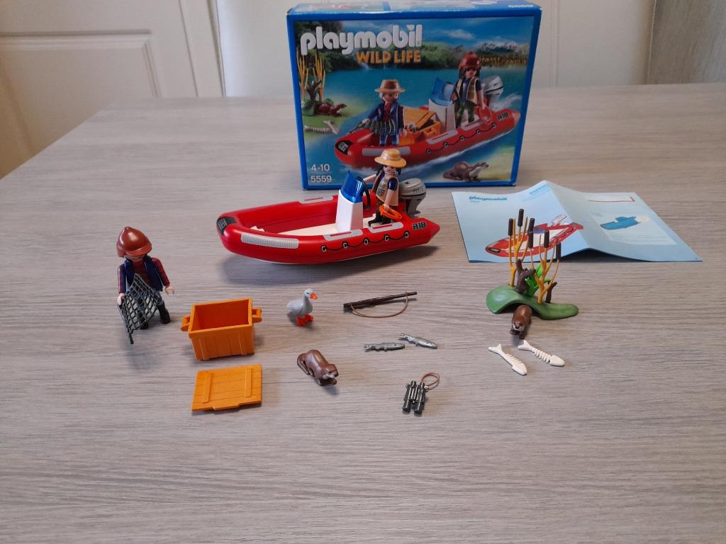 PLAYMOBIL Rubberboot met stropers 5559, Ophalen of Verzenden, Zo goed als nieuw, Complete set