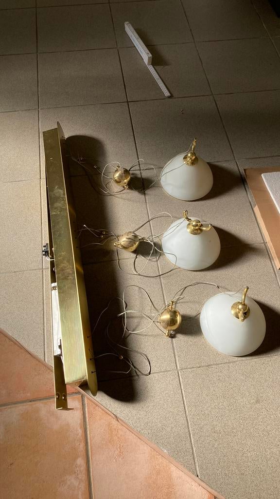 Luster met 3 hanglampen, Huis en Inrichting, Ophalen