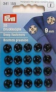 20 zwarte drukknopen 9 mm RVS 341155, Hobby en Vrije tijd, Naaien en Fournituren, Ophalen of Verzenden, Nieuw