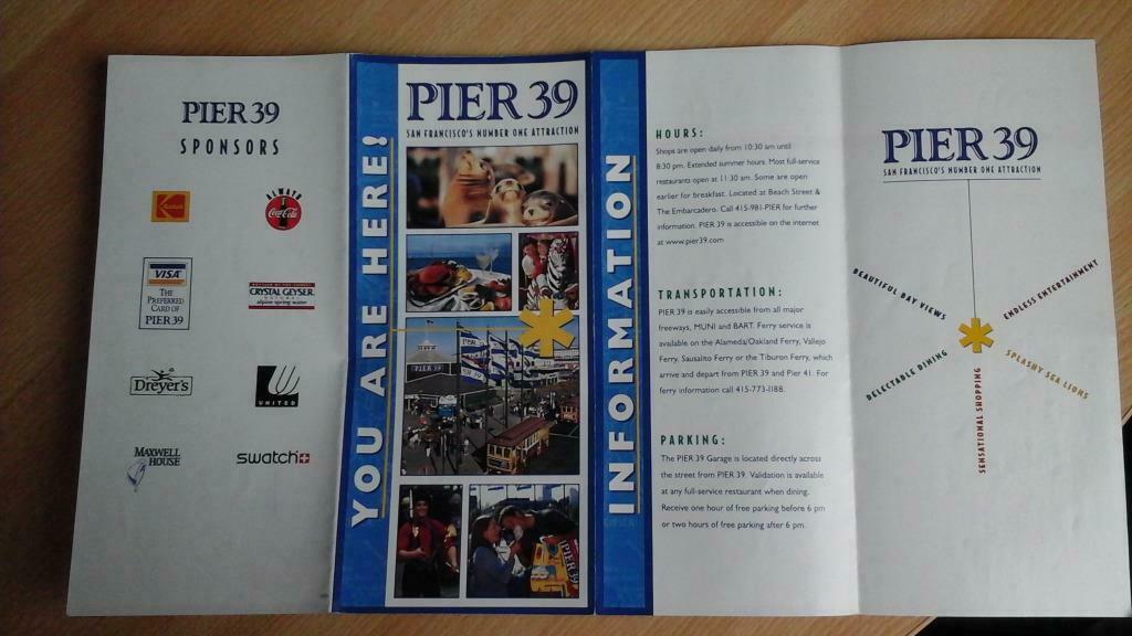 kaart en gids "pier 39" san francisco usa 04/2000, Boeken, Reisgidsen, Nieuw, Ophalen of Verzenden, Noord-Amerika, Brochure