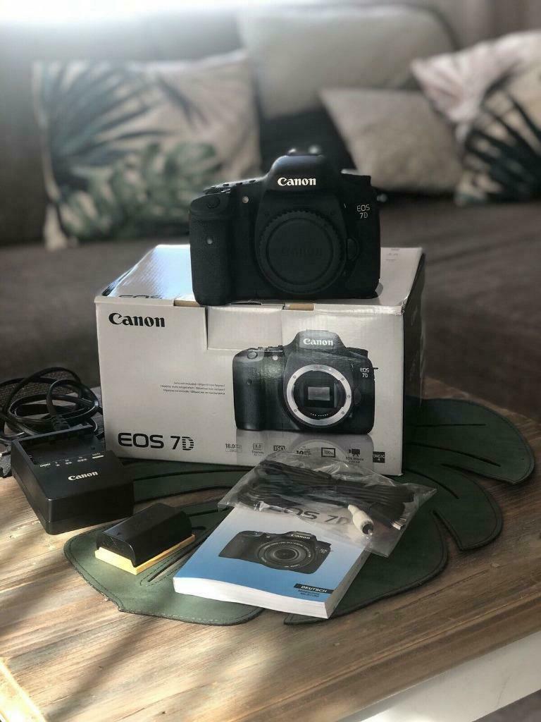 Canon EOS 7D 18 MP Body in OVP, Gebruikt, Spiegelreflex, Canon, Ophalen of Verzenden