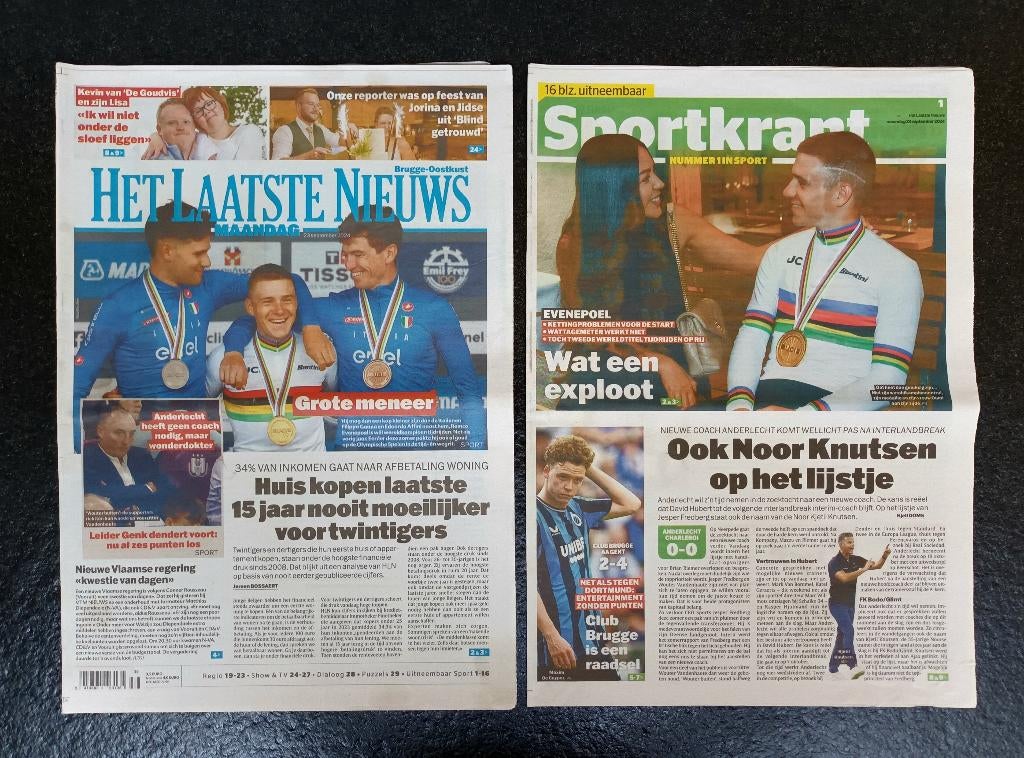 Remco Evenepoel - Champion du monde de contre-la-montre 2024, Envoi, Comme neuf, Journal