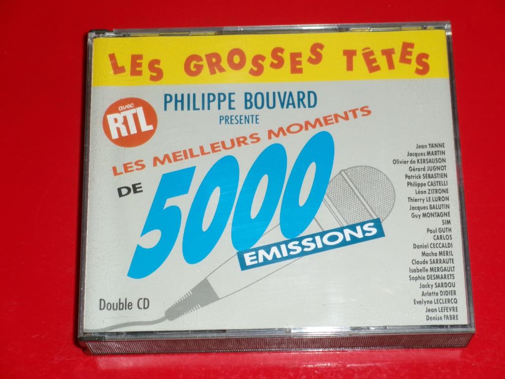 DOUBLE CD : * LES GROSSES TETES * PHILIPPE BOUVARD * RTL, CD & DVD, Enlèvement ou Envoi, Utilisé