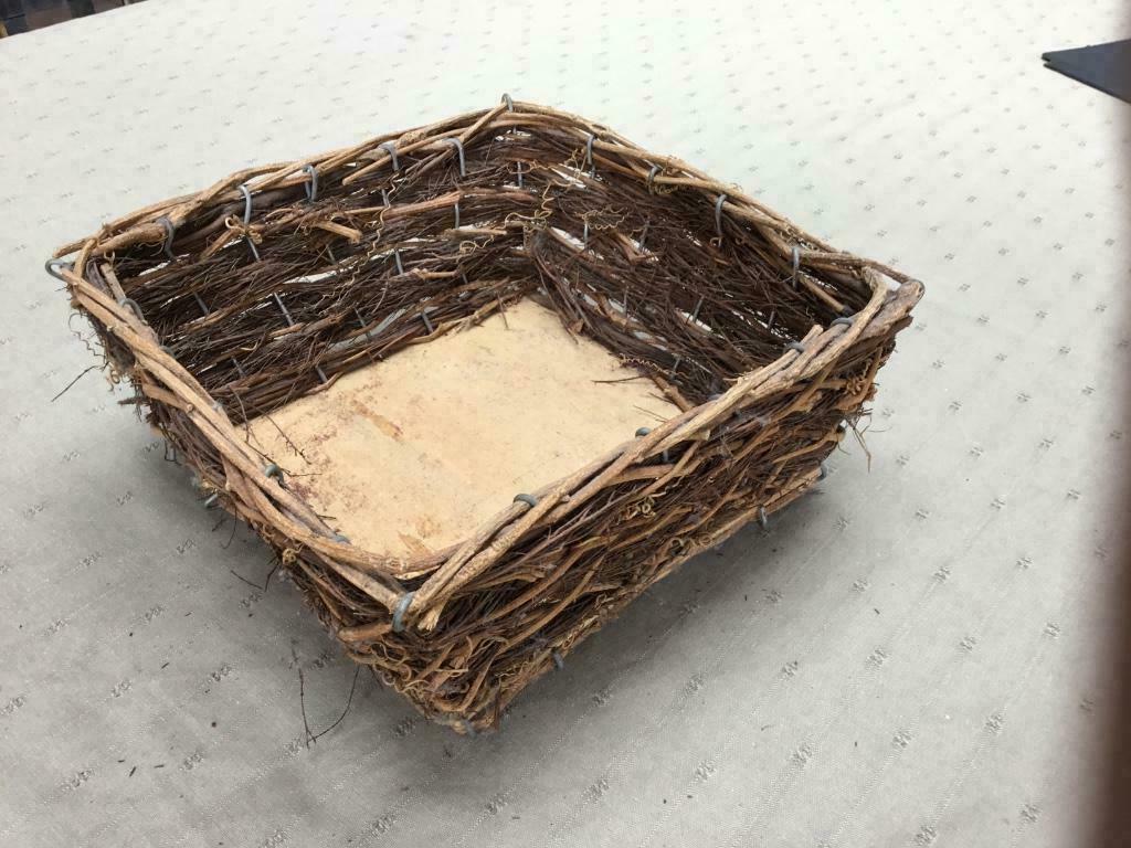 rieten mand, Huis en Inrichting, Woonaccessoires | Schalen en Manden, Ophalen, Gebruikt, Mand, Vierkant