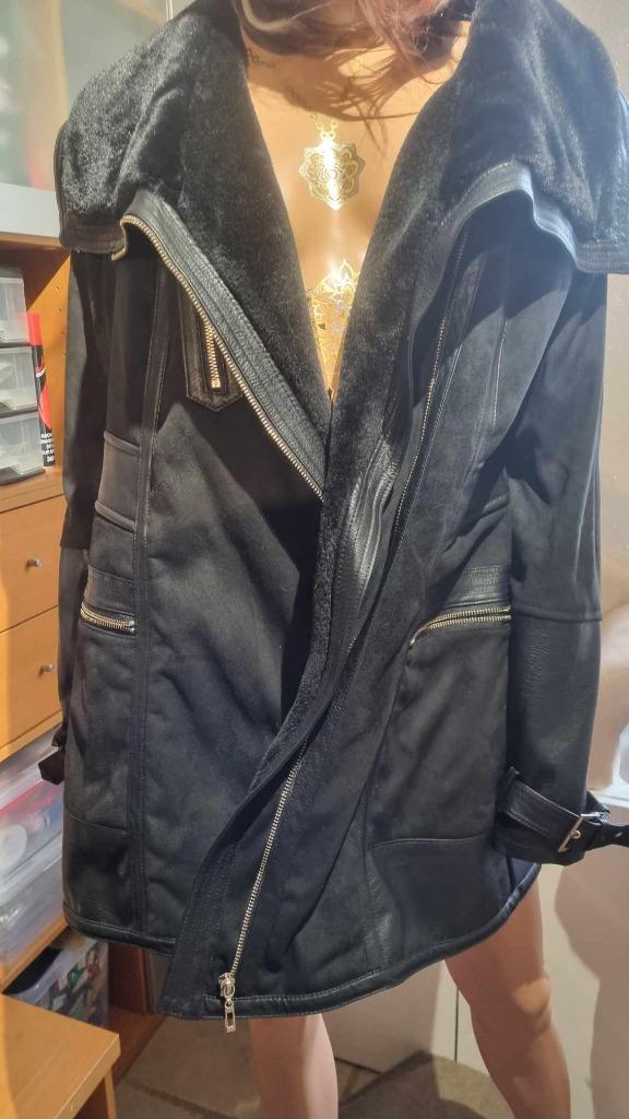 Beau manteau hiver 3/4 daim cuir neuve avec étiquette T46, Neuf, Taille 46/48 (XL) ou plus grande, BREAL, Noir