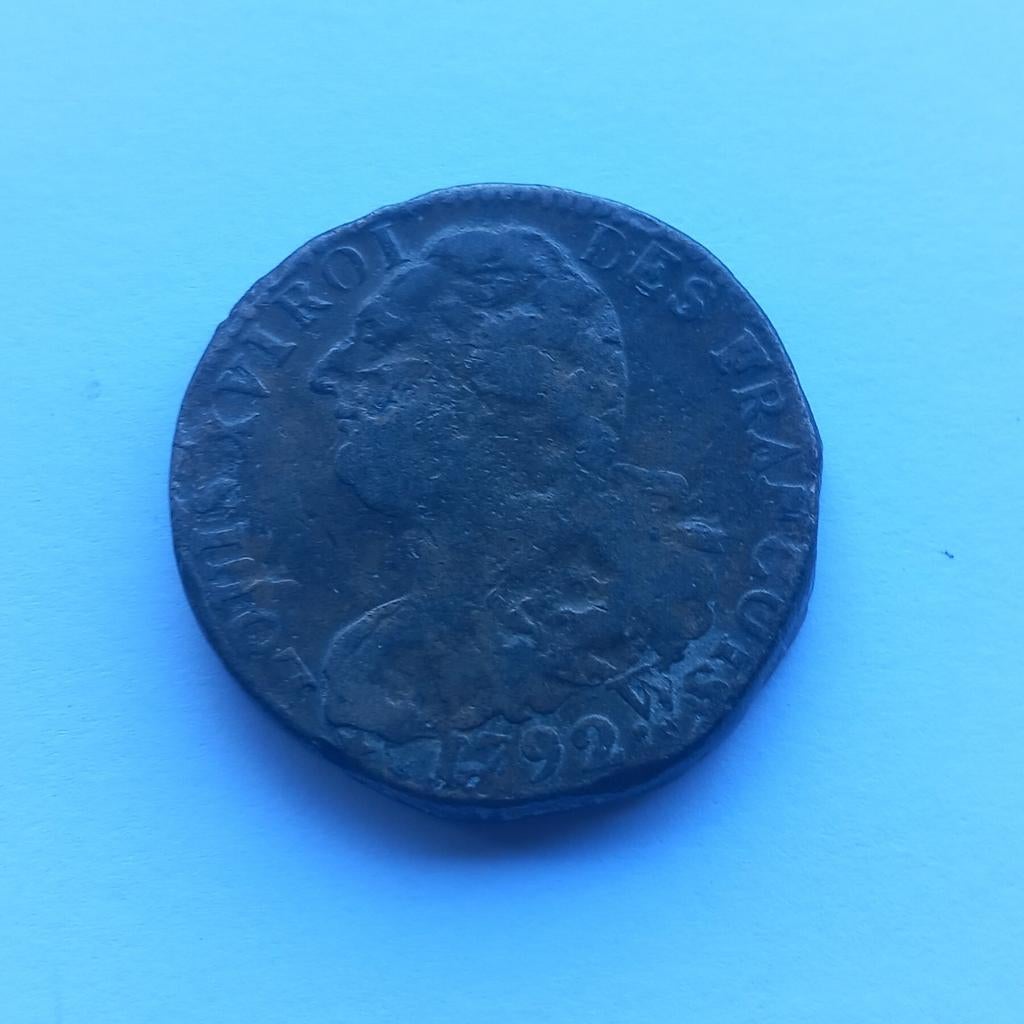 2 sols - Louis XVI 1792 original, Enlèvement ou Envoi