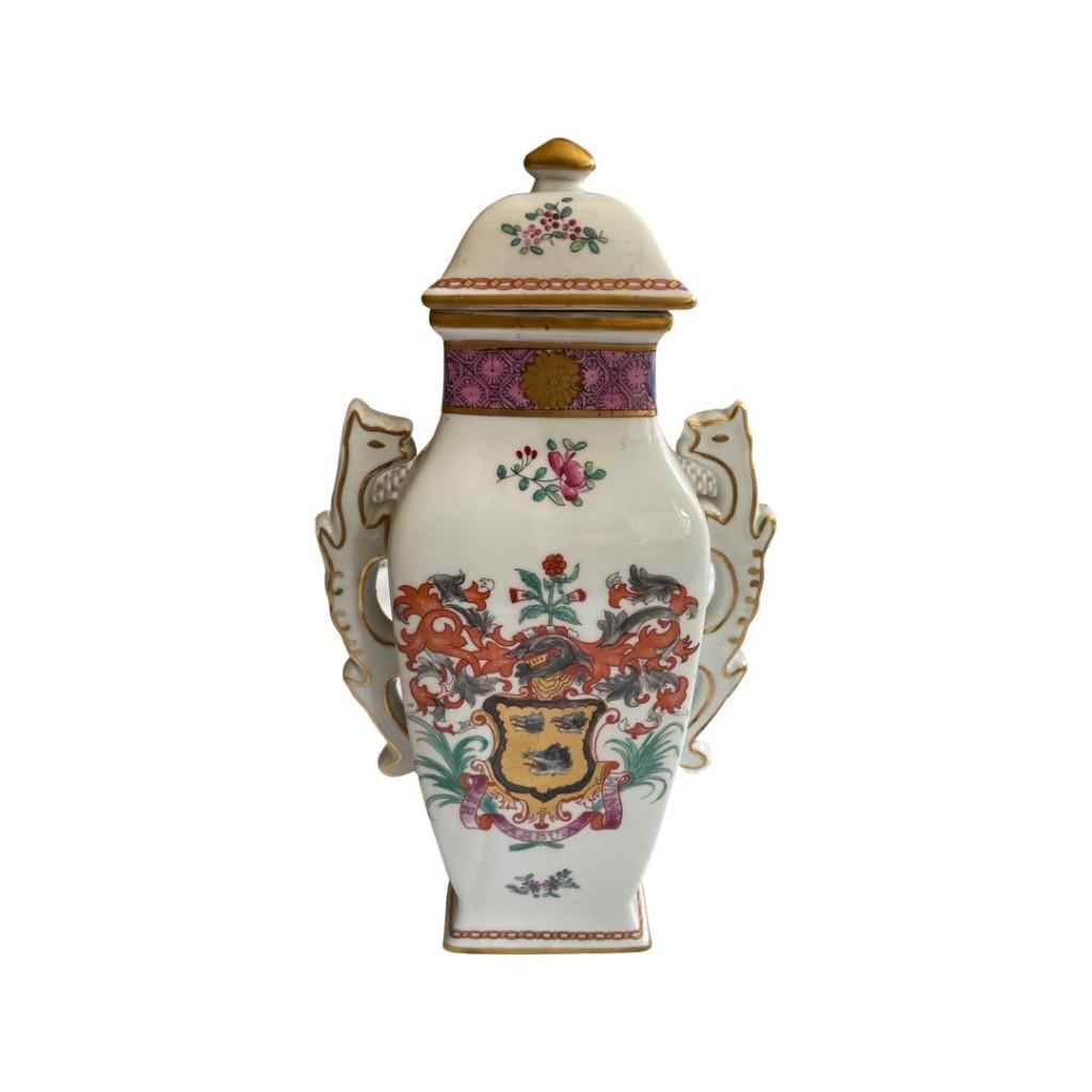 Paar vazen wapenschild van Porcelaine de Paris 1950, Ophalen of Verzenden