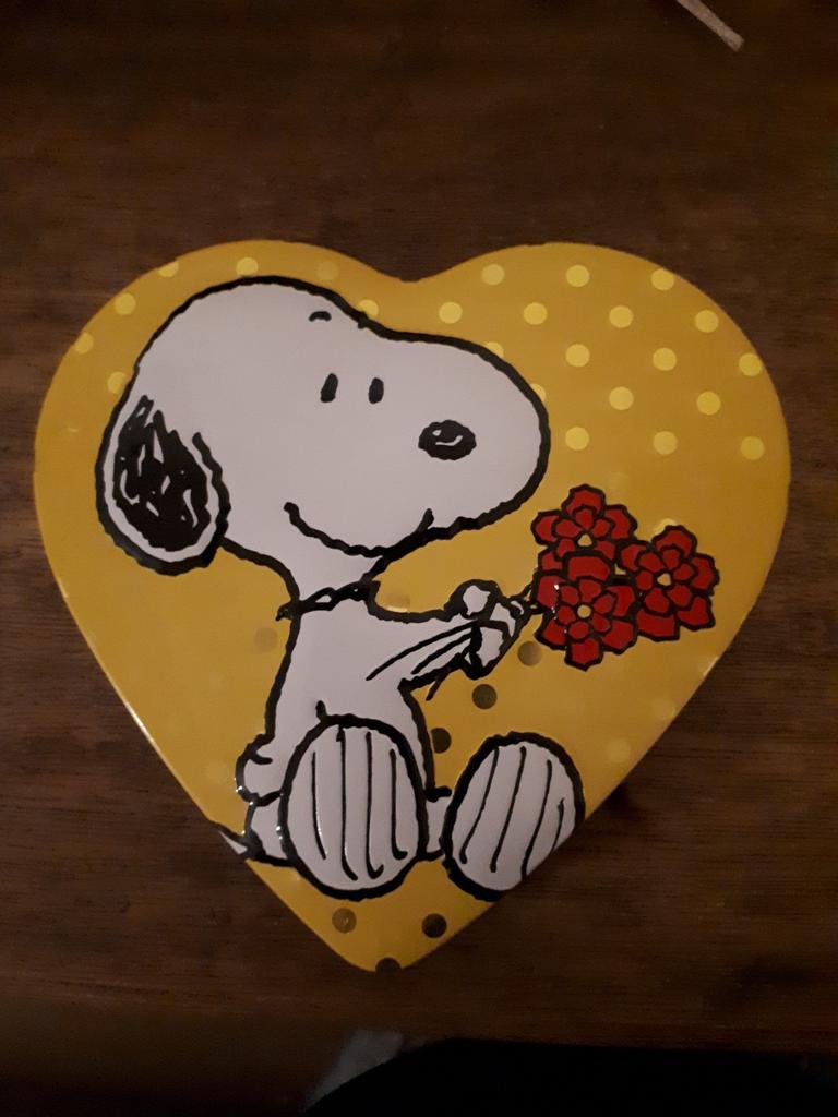 Mooi hartvormig blikken doos van Snoopy, Ophalen of Verzenden, Zo goed als nieuw, Overige, Overige merken