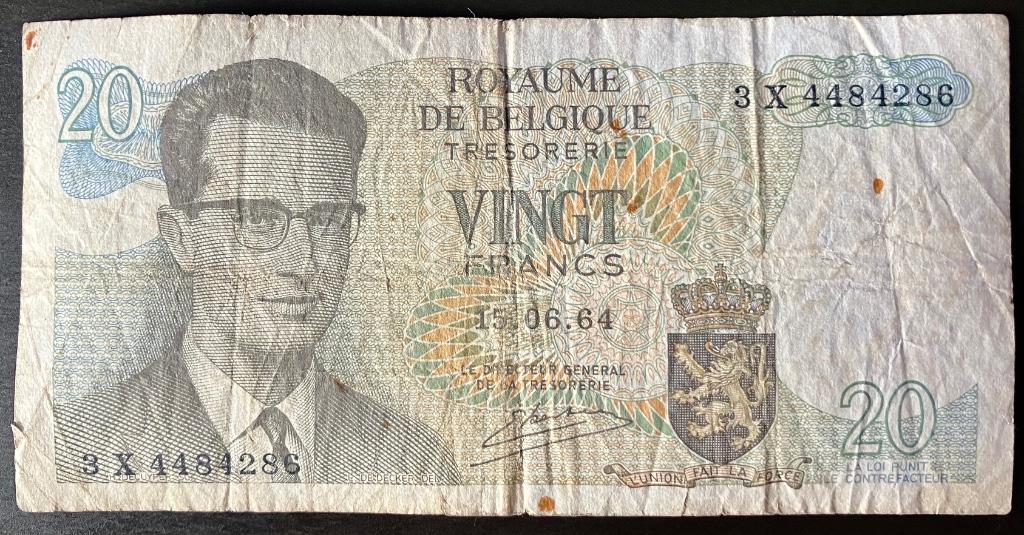 Billet 20 francs belges, Enlèvement ou Envoi, Billets en vrac