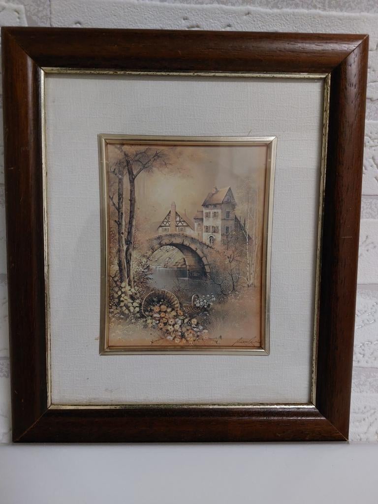 Andres Orpinas Litho met opdruk Brück am Dorf, Ophalen