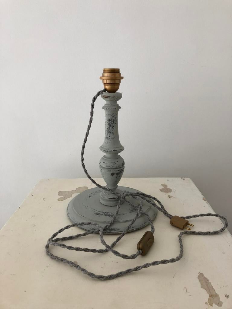 ANTIEKE BALUSTER LAMP LAMPENVOET MOOIE HOUTEN VORM, Antiek en Kunst, Antiek | Verlichting, Ophalen of Verzenden