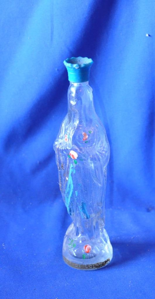 bouteille en verre vierge de lourdes pour eau benite 21cm, Enlèvement ou Envoi