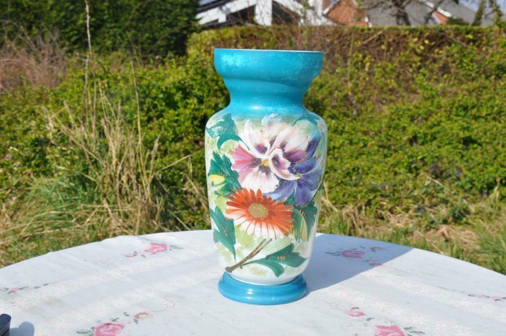 §  vase en opaline decor floral, Enlèvement ou Envoi