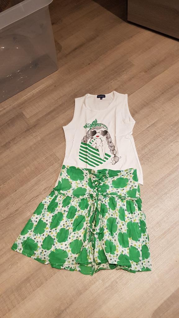 Set t-shirt met rok Terre Bleue groen maat 152, Terre Bleue, Enlèvement ou Envoi, Ensemble, Utilisé