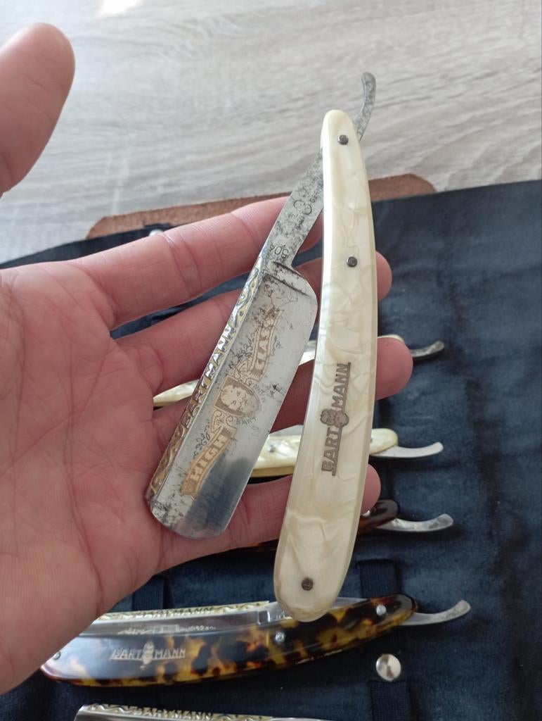 Anciens rasoirs coupe-choux scheermes Bartmann solingen, Enlèvement ou Envoi