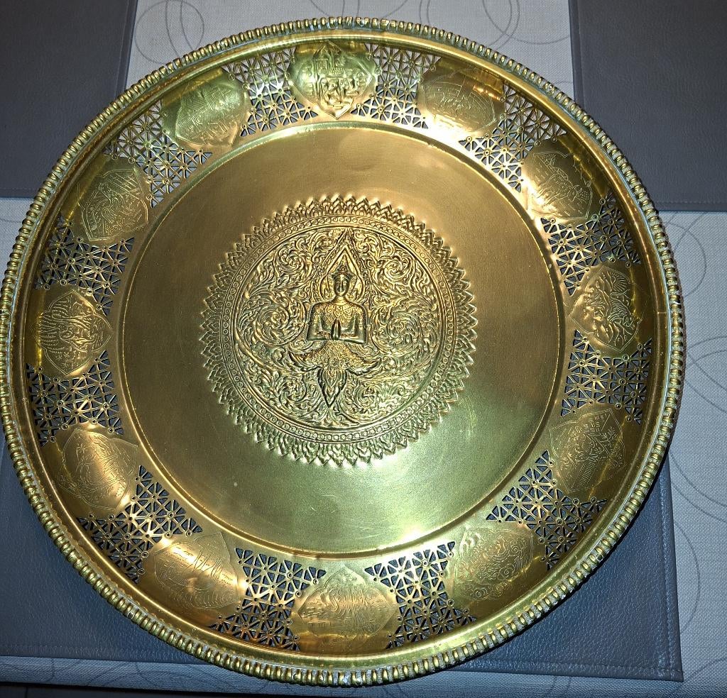Thaïse koperen offer- of serveerschaal, Antiek en Kunst, Ophalen of Verzenden, Koper