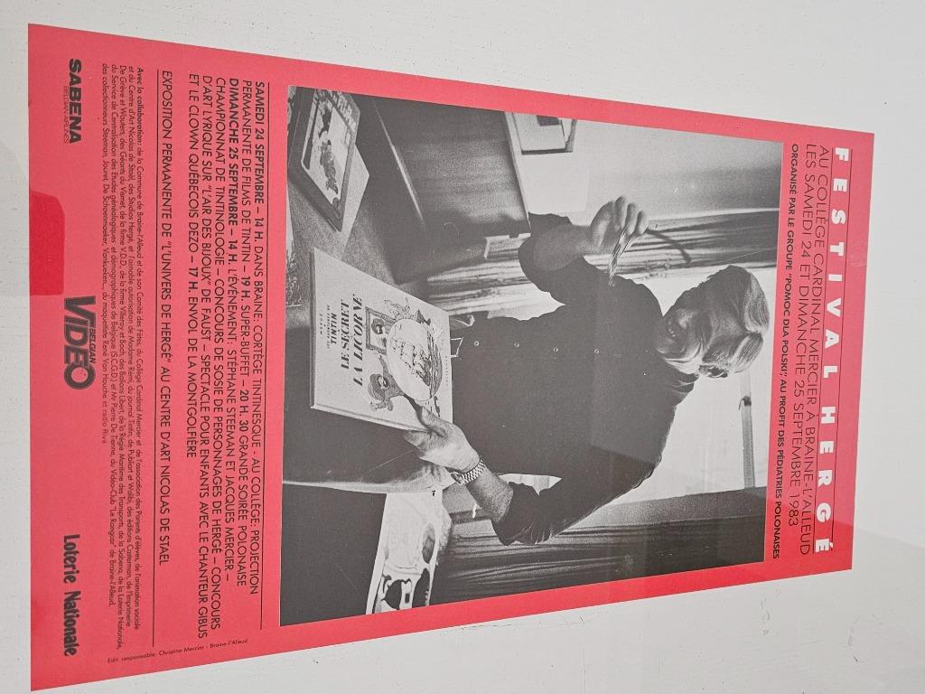 Affiche FESTIVAL HERGÉ AU COLLEGE CARDINAL MERCIER À BRAINE-, Ophalen of Verzenden