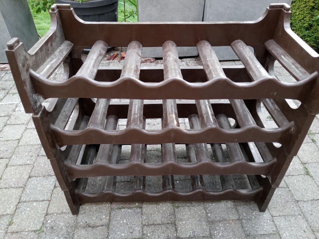 wijnflessenrek 24 flessen, Ophalen, Gebruikt, Kunststof, 15 tot 25 flessen