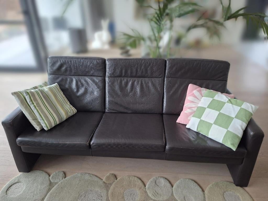 2 donkerbruine zetels van De Rore, Ophalen, Gebruikt, Leer, Modern