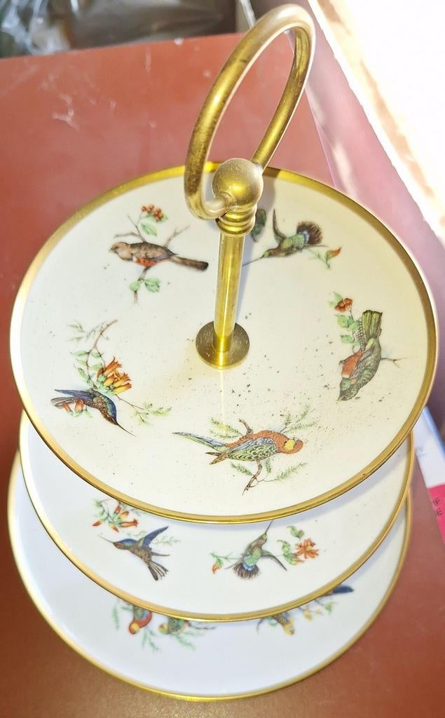 Plateau à 3 étages vintage porcelaine, Collections, Enlèvement ou Envoi, Comme neuf, Porcelaine