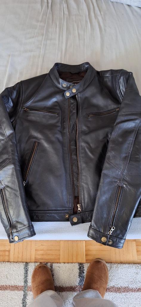 Leder Vest, Ophalen, Zo goed als nieuw, Maat 46 (S) of kleiner, Bruin