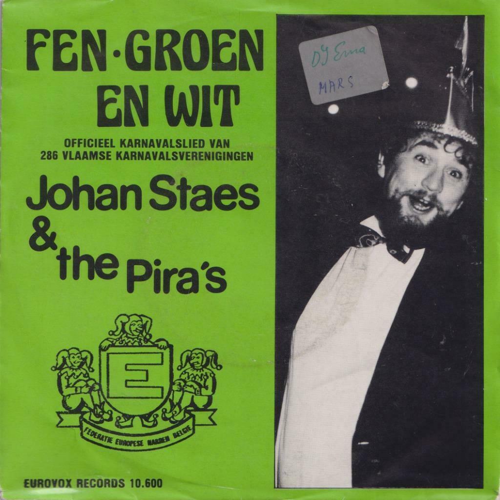 Johan Staes & The Pira’s – Fen-Groen en wit – Single - Karna, Enlèvement ou Envoi, Utilisé, En néerlandais