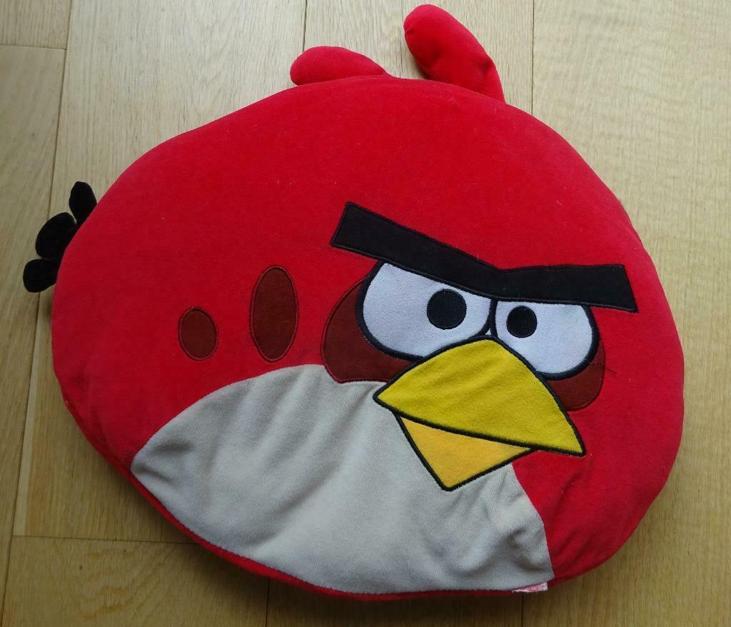 Rode Angry Birds kussen 36 x 44 cm, Kinderen en Baby's, Speelgoed | Knuffels en Pluche, Ophalen of Verzenden, Gebruikt, Overige typen